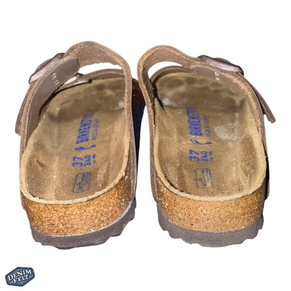 Birkenstock Women’s Metallic Copper Arizona BS Slip On Slide Sandals - Picture 9 of 16